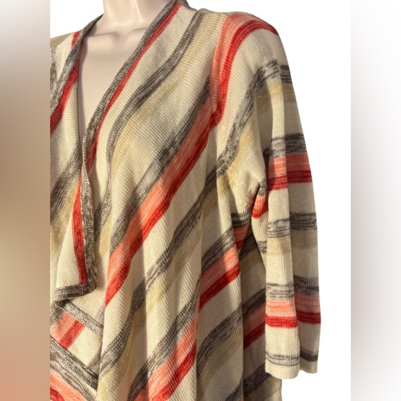 Torrid striped draped knit open cardigan sweater waterfall boho layering Size 1x - Picture 4 of 10
